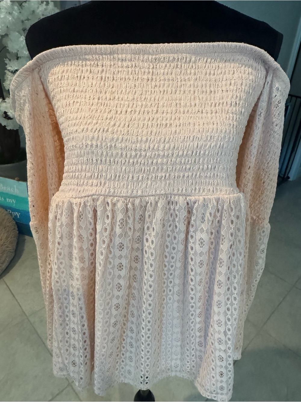 torrid Blush Smocked Off-Shoulder Top